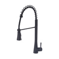 Olympia Faucets Single Handle Spring Pull-Down Kitchen Faucet, Compression Hose, Blk, Number of Holes: 1 or 3 K-5010-MB